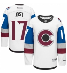 Men's Reebok Colorado Avalanche #17 Tyson Jost Authentic White 2016 Stadium Series NHL Jersey