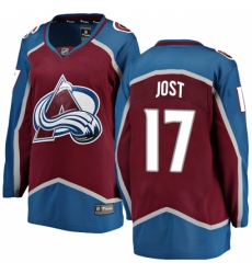 Women's Colorado Avalanche #17 Tyson Jost Fanatics Branded Maroon Home Breakaway NHL Jersey