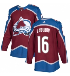 Men's Adidas Colorado Avalanche #16 Nikita Zadorov Authentic Burgundy Red Home NHL Jersey