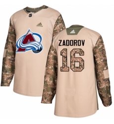 Men's Adidas Colorado Avalanche #16 Nikita Zadorov Authentic Camo Veterans Day Practice NHL Jersey