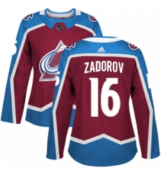 Women's Adidas Colorado Avalanche #16 Nikita Zadorov Authentic Burgundy Red Home NHL Jersey