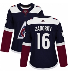 Women's Adidas Colorado Avalanche #16 Nikita Zadorov Authentic Navy Blue Alternate NHL Jersey