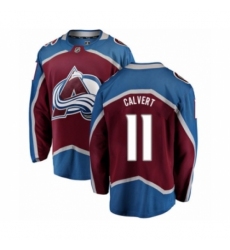 Men's Colorado Avalanche #11 Matt Calvert Authentic Maroon Home Fanatics Branded Breakaway NHL Jersey