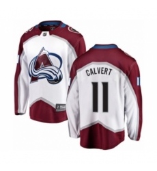 Men's Colorado Avalanche #11 Matt Calvert Authentic White Away Fanatics Branded Breakaway NHL Jersey