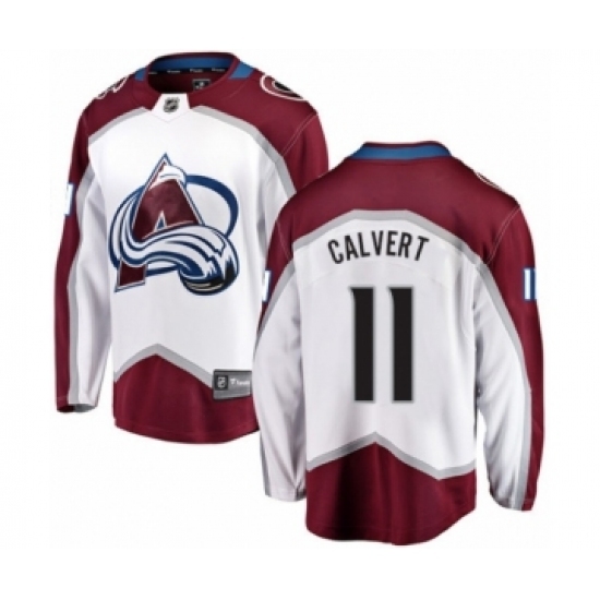 Men's Colorado Avalanche #11 Matt Calvert Authentic White Away Fanatics Branded Breakaway NHL Jersey Men's Colorado Avalanche #11 Matt Calvert Authentic White Away Fanatics Branded Breakaway NHL Jersey
