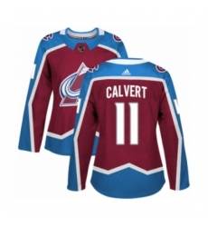 Women's Adidas Colorado Avalanche #11 Matt Calvert Premier Burgundy Red Home NHL Jersey