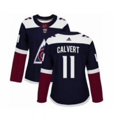 Women's Adidas Colorado Avalanche #11 Matt Calvert Premier Navy Blue Alternate NHL Jersey