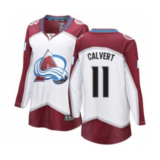 Women's Colorado Avalanche #11 Matt Calvert Authentic White Away Fanatics Branded Breakaway NHL Jersey Women's Colorado Avalanche #11 Matt Calvert Authentic White Away Fanatics Branded Breakaway NHL Jersey