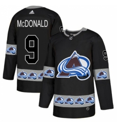 Men's Adidas Colorado Avalanche #9 Lanny McDonald Authentic Black Team Logo Fashion NHL Jersey