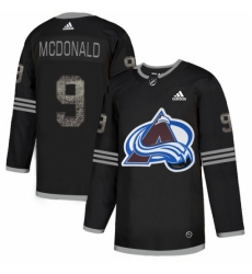 Men's Adidas Colorado Avalanche #9 Lanny McDonald Black Authentic Classic Stitched NHL Jersey