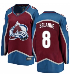 Women's Colorado Avalanche #8 Teemu Selanne Fanatics Branded Maroon Home Breakaway NHL Jersey