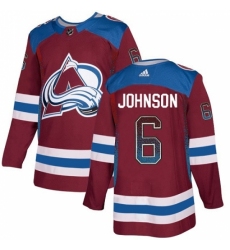 Men's Adidas Colorado Avalanche #6 Erik Johnson Authentic Burgundy Drift Fashion NHL Jersey