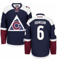 Women's Reebok Colorado Avalanche #6 Erik Johnson Premier Blue Third NHL Jersey