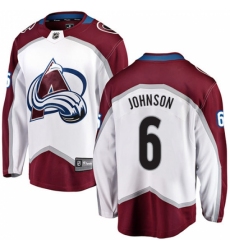 Youth Colorado Avalanche #6 Erik Johnson Fanatics Branded White Away Breakaway NHL Jersey