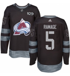 Men's Adidas Colorado Avalanche #5 Rob Ramage Authentic Black 1917-2017 100th Anniversary NHL Jersey Men's Adidas Colorado Avalanche #5 Rob Ramage Authentic Black 1917-2017 100th Anniversary NHL Jersey