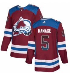 Men's Adidas Colorado Avalanche #5 Rob Ramage Authentic Burgundy Drift Fashion NHL Jersey