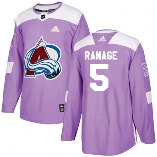 Men's Adidas Colorado Avalanche #5 Rob Ramage Authentic Purple Fights Cancer Practice NHL Jersey Men's Adidas Colorado Avalanche #5 Rob Ramage Authentic Purple Fights Cancer Practice NHL Jersey