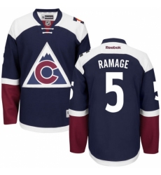 Women's Reebok Colorado Avalanche #5 Rob Ramage Authentic Blue Third NHL Jersey