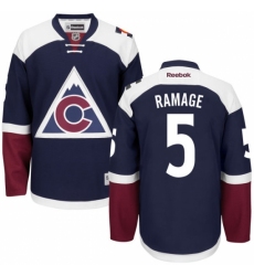 Youth Reebok Colorado Avalanche #5 Rob Ramage Authentic Blue Third NHL Jersey