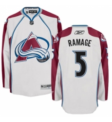 Youth Reebok Colorado Avalanche #5 Rob Ramage Authentic White Away NHL Jersey