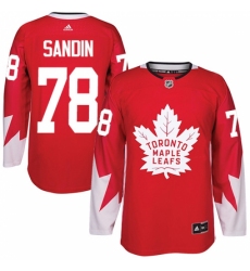 Men's Adidas Toronto Maple Leafs #78 Rasmus Sandin Authentic Red Alternate NHL Jersey Men's Adidas Toronto Maple Leafs #78 Rasmus Sandin Authentic Red Alternate NHL Jersey
