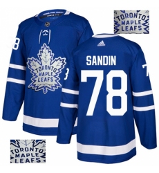 Men's Adidas Toronto Maple Leafs #78 Rasmus Sandin Authentic Royal Blue Fashion Gold NHL Jersey Men's Adidas Toronto Maple Leafs #78 Rasmus Sandin Authentic Royal Blue Fashion Gold NHL Jersey