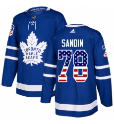 Men's Adidas Toronto Maple Leafs #78 Rasmus Sandin Authentic Royal Blue USA Flag Fashion NHL Jersey Men's Adidas Toronto Maple Leafs #78 Rasmus Sandin Authentic Royal Blue USA Flag Fashion NHL Jersey