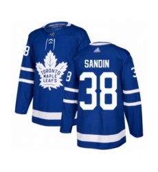Men's Toronto Maple Leafs #38 Rasmus Sandin Authentic Royal Blue Home Hockey Jersey