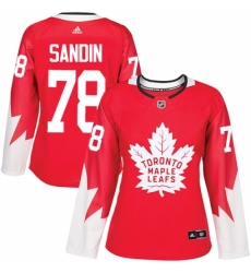 Women's Adidas Toronto Maple Leafs #78 Rasmus Sandin Authentic Red Alternate NHL Jersey Women's Adidas Toronto Maple Leafs #78 Rasmus Sandin Authentic Red Alternate NHL Jersey