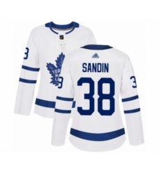 Women's Toronto Maple Leafs #38 Rasmus Sandin Authentic White Away Hockey Jersey Women's Toronto Maple Leafs #38 Rasmus Sandin Authentic White Away Hockey Jersey