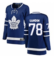 Women's Toronto Maple Leafs #78 Rasmus Sandin Authentic Royal Blue Home Fanatics Branded Breakaway NHL Jersey Women's Toronto Maple Leafs #78 Rasmus Sandin Authentic Royal Blue Home Fanatics Branded Breakaway NHL Jersey