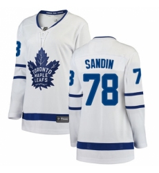 Women's Toronto Maple Leafs #78 Rasmus Sandin Authentic White Away Fanatics Branded Breakaway NHL Jersey Women's Toronto Maple Leafs #78 Rasmus Sandin Authentic White Away Fanatics Branded Breakaway NHL Jersey