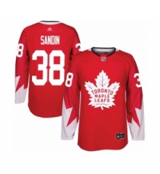 Youth Toronto Maple Leafs #38 Rasmus Sandin Authentic Red Alternate Hockey Jersey Youth Toronto Maple Leafs #38 Rasmus Sandin Authentic Red Alternate Hockey Jersey
