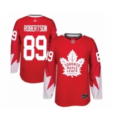 Men's Toronto Maple Leafs #89 Nicholas Robertson Authentic Red Alternate Hockey Jersey