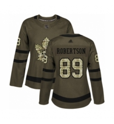 Women's Toronto Maple Leafs #89 Nicholas Robertson Authentic Green Salute to Service Hockey Jersey
