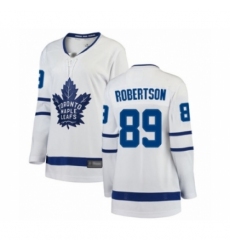 Women's Toronto Maple Leafs #89 Nicholas Robertson Authentic White Away Fanatics Branded Breakaway Hockey Jersey
