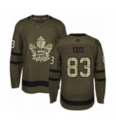 Men's Toronto Maple Leafs #83 Cody Ceci Authentic Green Salute to Service Hockey Jersey