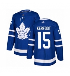 Men's Toronto Maple Leafs #15 Alexander Kerfoot Authentic Royal Blue Home Hockey Jersey