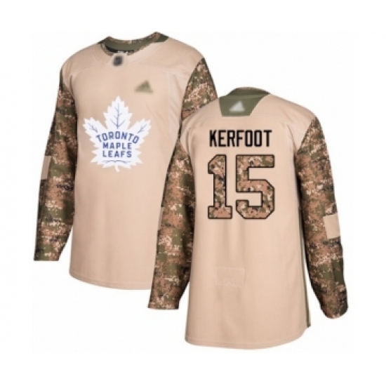 Youth Toronto Maple Leafs #15 Alexander Kerfoot Authentic Camo Veterans Day Practice Hockey Jersey Youth Toronto Maple Leafs #15 Alexander Kerfoot Authentic Camo Veterans Day Practice Hockey Jersey
