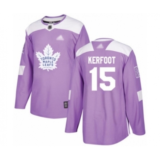 Youth Toronto Maple Leafs #15 Alexander Kerfoot Authentic Purple Fights Cancer Practice Hockey Jersey Youth Toronto Maple Leafs #15 Alexander Kerfoot Authentic Purple Fights Cancer Practice Hockey Jersey