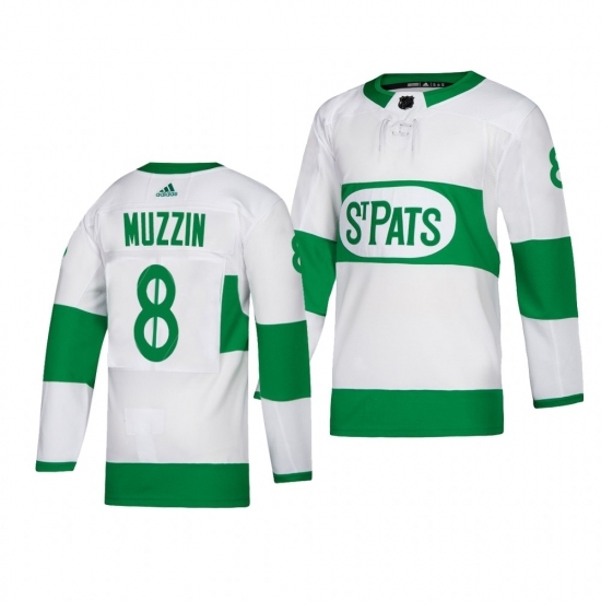 Men's Adidas Toronto Maple Leafs #8 Jake Muzzin adidas White 2019 St. Patrick's Day Authentic Player Stitched NHL Jersey Men's Adidas Toronto Maple Leafs #8 Jake Muzzin adidas White 2019 St. Patrick's Day Authentic Player Stitched NHL Jersey