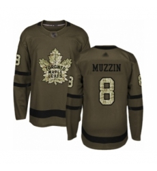 Men's Toronto Maple Leafs #8 Jake Muzzin Authentic Green Salute to Service Hockey Jersey