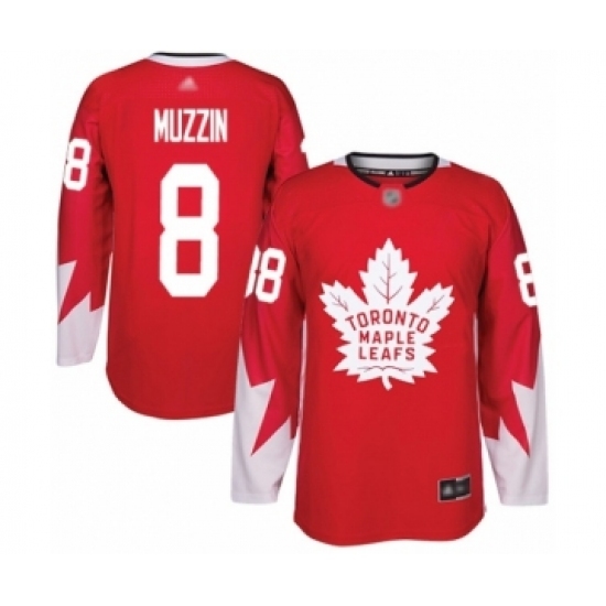 Men's Toronto Maple Leafs #8 Jake Muzzin Authentic Red Alternate Hockey Jersey Men's Toronto Maple Leafs #8 Jake Muzzin Authentic Red Alternate Hockey Jersey