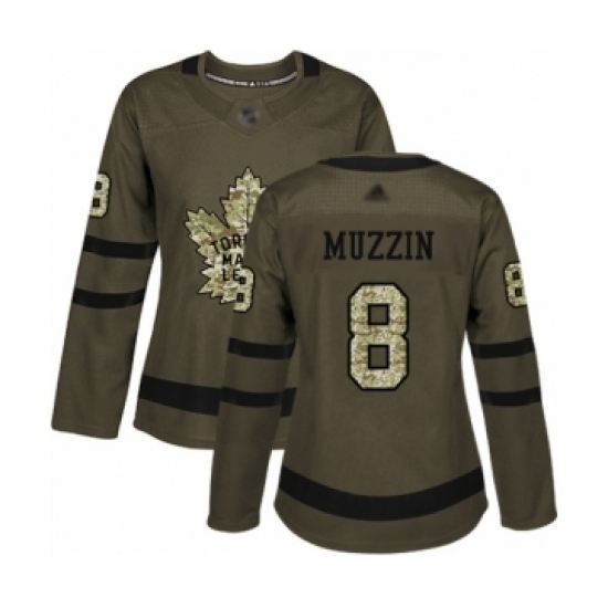 Women's Toronto Maple Leafs #8 Jake Muzzin Authentic Green Salute to Service Hockey Jersey Women's Toronto Maple Leafs #8 Jake Muzzin Authentic Green Salute to Service Hockey Jersey