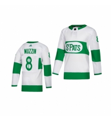 Youth Adidas Toronto Maple Leafs #8 Jake Muzzin White 2019 St. Patrick's Day Authentic Player Stitched NHL Jersey
