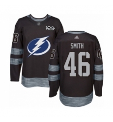 Men's Tampa Bay Lightning #46 Gemel Smith Authentic Black 1917-2017 100th Anniversary Hockey Jersey