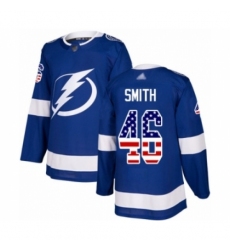 Men's Tampa Bay Lightning #46 Gemel Smith Authentic Blue USA Flag Fashion Hockey Jersey