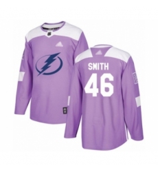 Men's Tampa Bay Lightning #46 Gemel Smith Authentic Purple Fights Cancer Practice Hockey Jersey