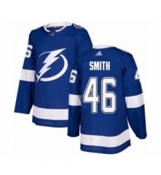 Men's Tampa Bay Lightning #46 Gemel Smith Authentic Royal Blue Home Hockey Jersey