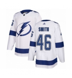 Men's Tampa Bay Lightning #46 Gemel Smith Authentic White Away Hockey Jersey
